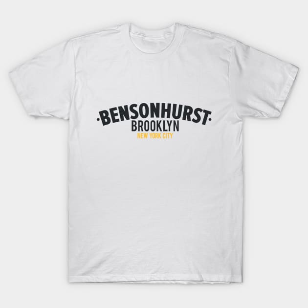 Bensonhurst Brooklyn NYC - Clean Minimalistic Logo Design T-Shirt by Boogosh